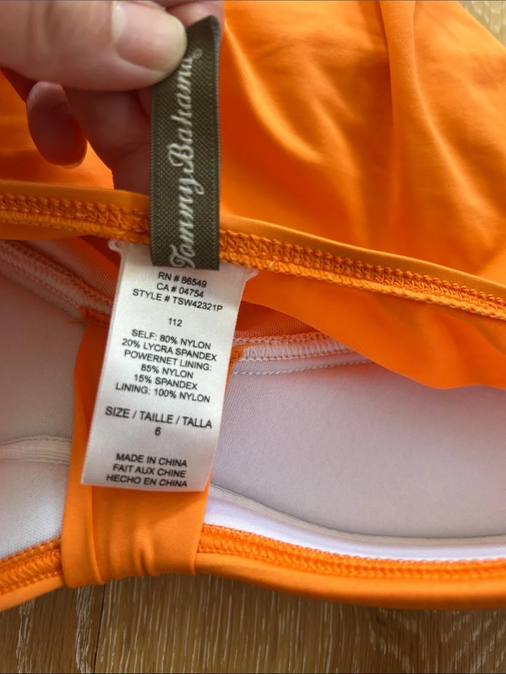 Tommy Bahama Orange Halter Tie Neck Swimsuit